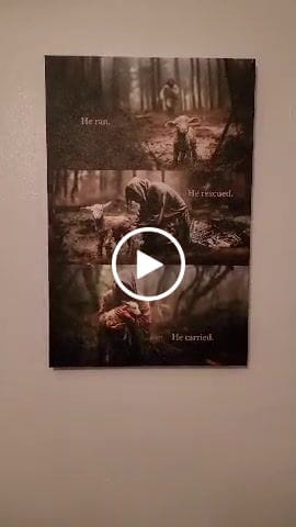Customer video review of He Ran, He Rescued, He Carried, Jesus and Lost Sheep, Wall Art Canvas