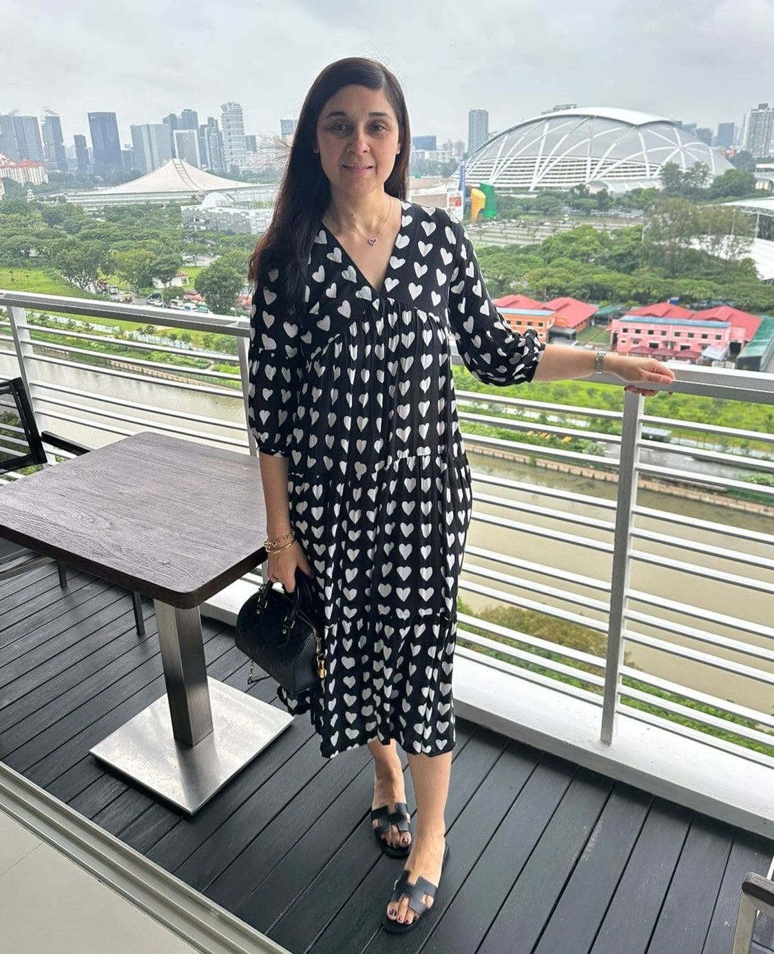 Customer photo review of Lover Black Modal Maxi Dress