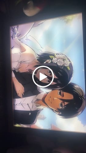 Customer video review of A O T Series LED Light Painting Anime Photo Frame Wall Art