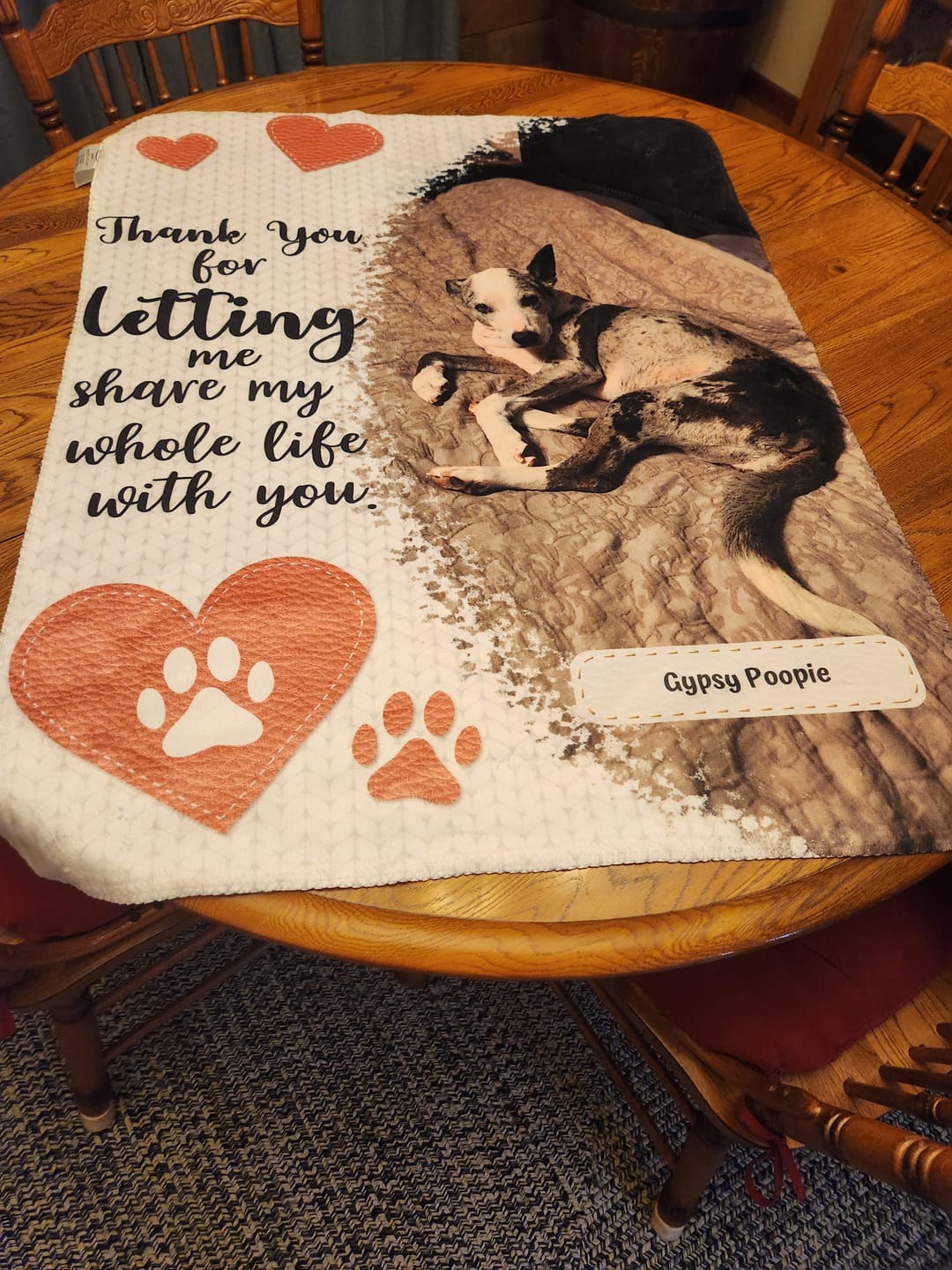 Customer photo review of Thank you - Personalized blanket