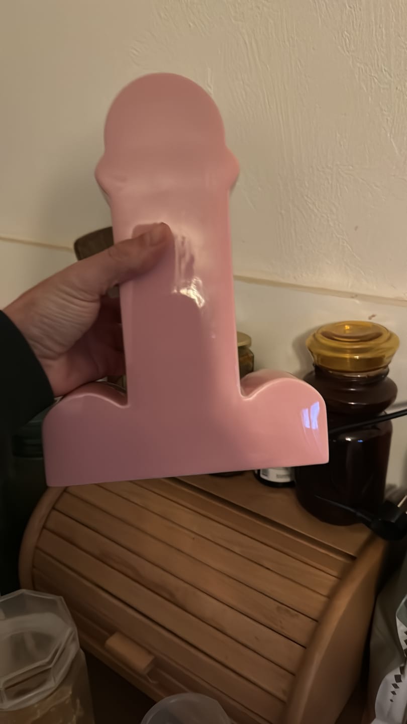 Customer photo review of Handmade Memphis Ceramic Dick Vase | Decorative Shiva Flower Vase