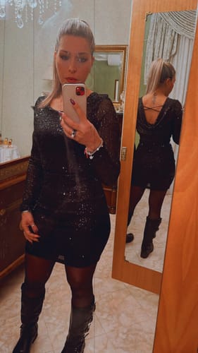 Customer photo review of Abito paillettes incrocio