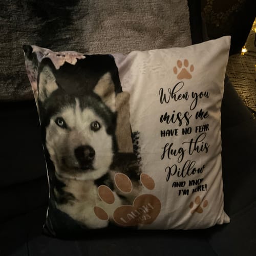 Customer photo review of When you miss me - Personalised pillow