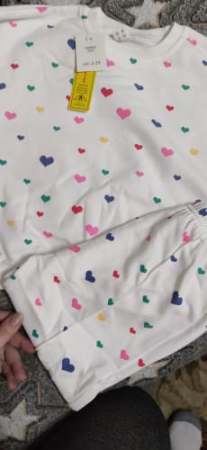 Customer photo review of Candy Heart Print Jogger Set