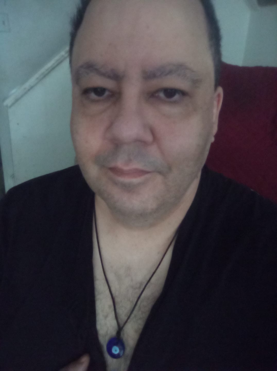 Customer photo review of Glass Evil Eye Good Luck and Protection Necklace