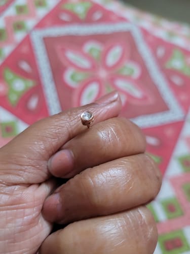 Customer photo review of Rose Gold Dreamy Crush Dainty Stud Earrings