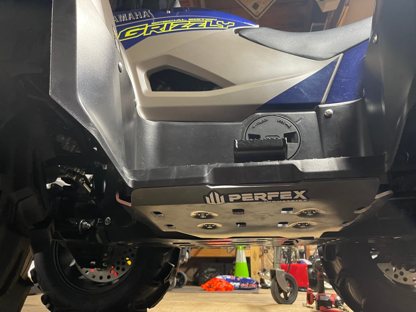 Customer photo review of Aluminum Footwell Skid Plates for Yamaha Grizzly 550/700