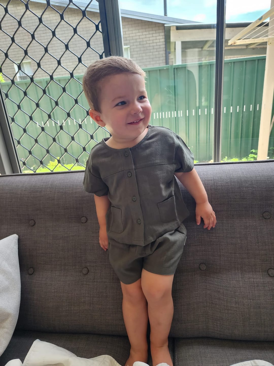 Customer photo review of Wildling Linen Set - Forest Green