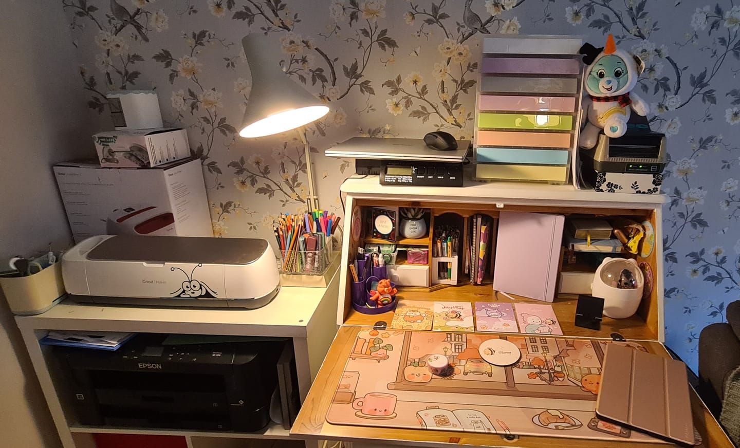 Customer photo review of Cosy Large Autumn Gaming Mousemat ~ Cute Katnipp Coffee Shop Scene ~ Kawaii Desk Mat