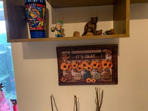 Customer photo review of 🌻Butterfly Sunflowers Wall Art🦋