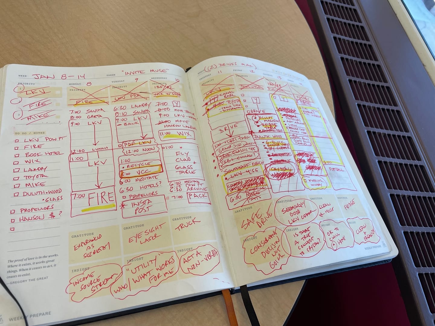 Customer photo review of Monk Manual™ Weekly Planner
