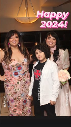 Customer photo review of Floral Embroidered  Corset Mesh Gown