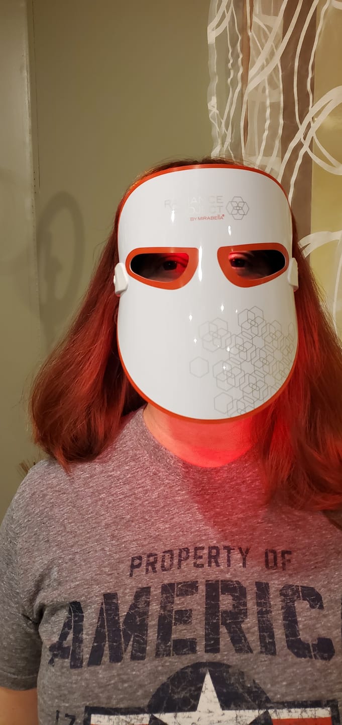 Customer photo review of Phototherapy 7-Color LED Facial Mask with Near Infrared