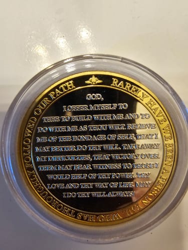 Customer photo review of 38 Year 40mm Gold & Silver AA Medallion - Bi-Plate Fancy Thirty-Eight Year Chip/Coin