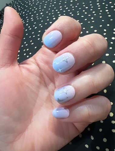 Customer photo review of Sunset Jellies DIY Semi Cured Gel Nail Wraps
