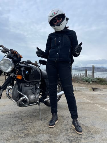 Customer photo review of Voyager Moto Jeans Washed Black
