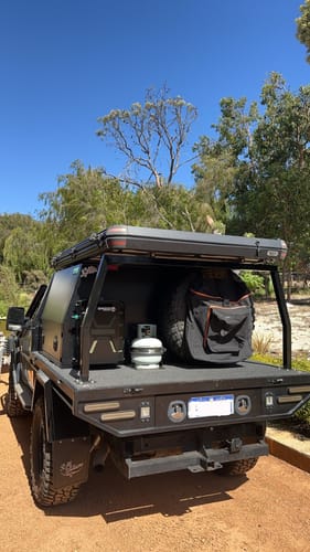 Customer photo review of Lockable 22L Jerry Can Holder - Black