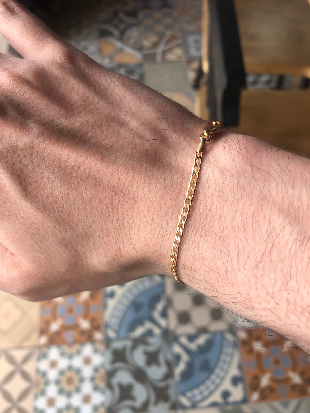 Customer photo review of Pulseras Eslabón Plano en Oro laminado 18k Para Pareja
