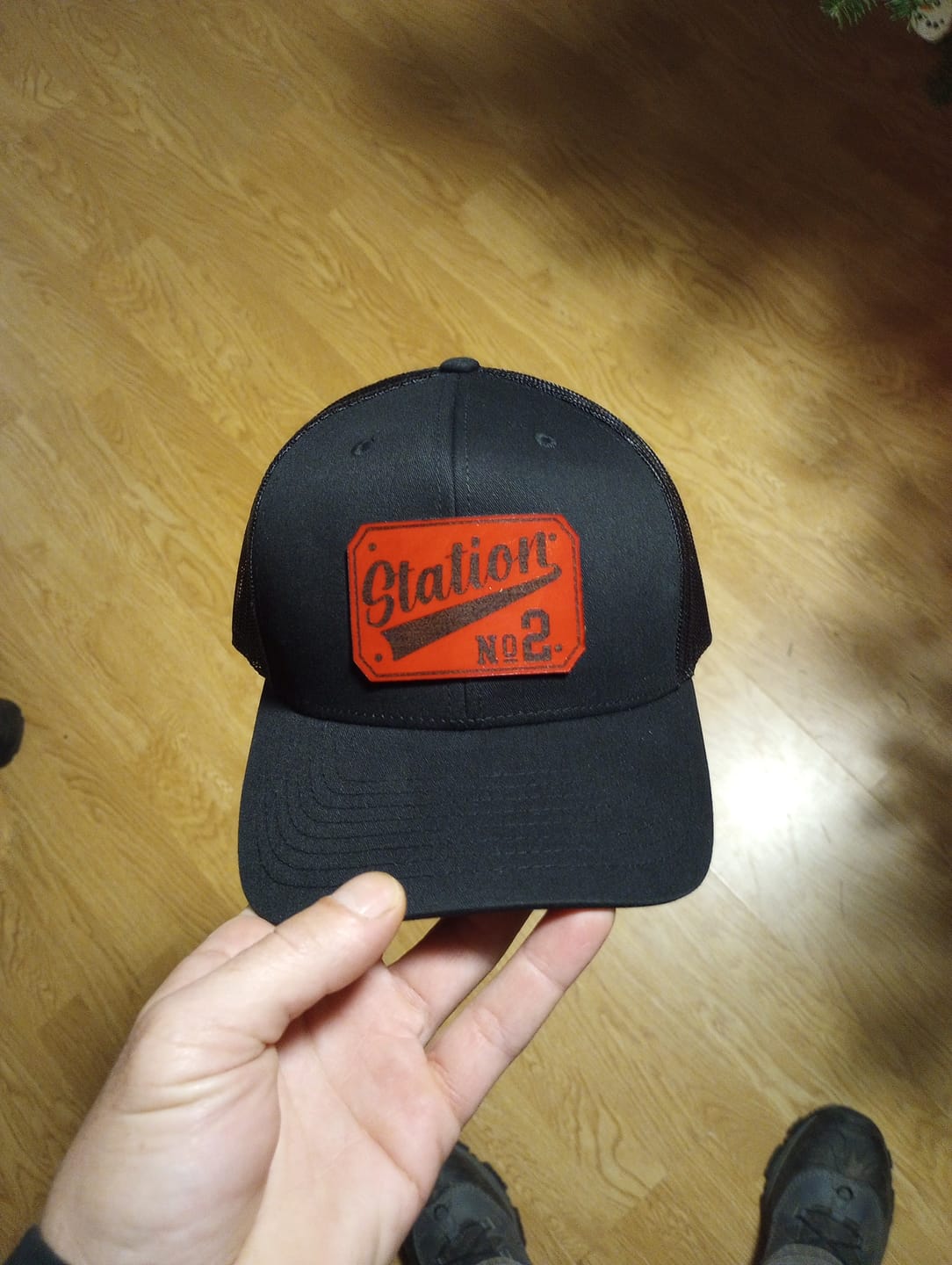 Customer photo review of Custom Passport Leather Patch Hat