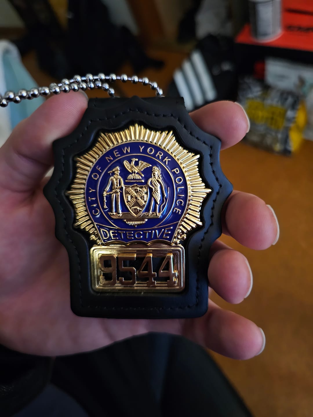Customer photo review of NY New York Detective Police Badge Replica Movie Props *Customizable Badge Number*