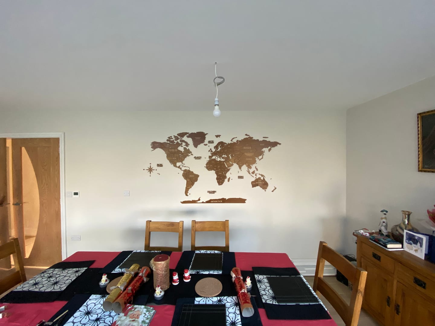 Customer photo review of Wooden World Map with States and Capitals - Multilayered