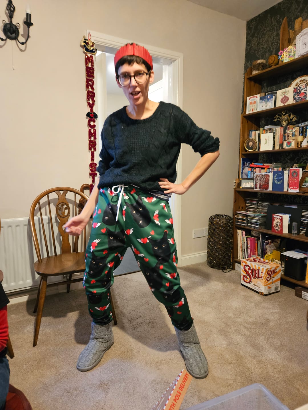 Customer photo review of Custom Your Own Sweatpants With Your Pet Face