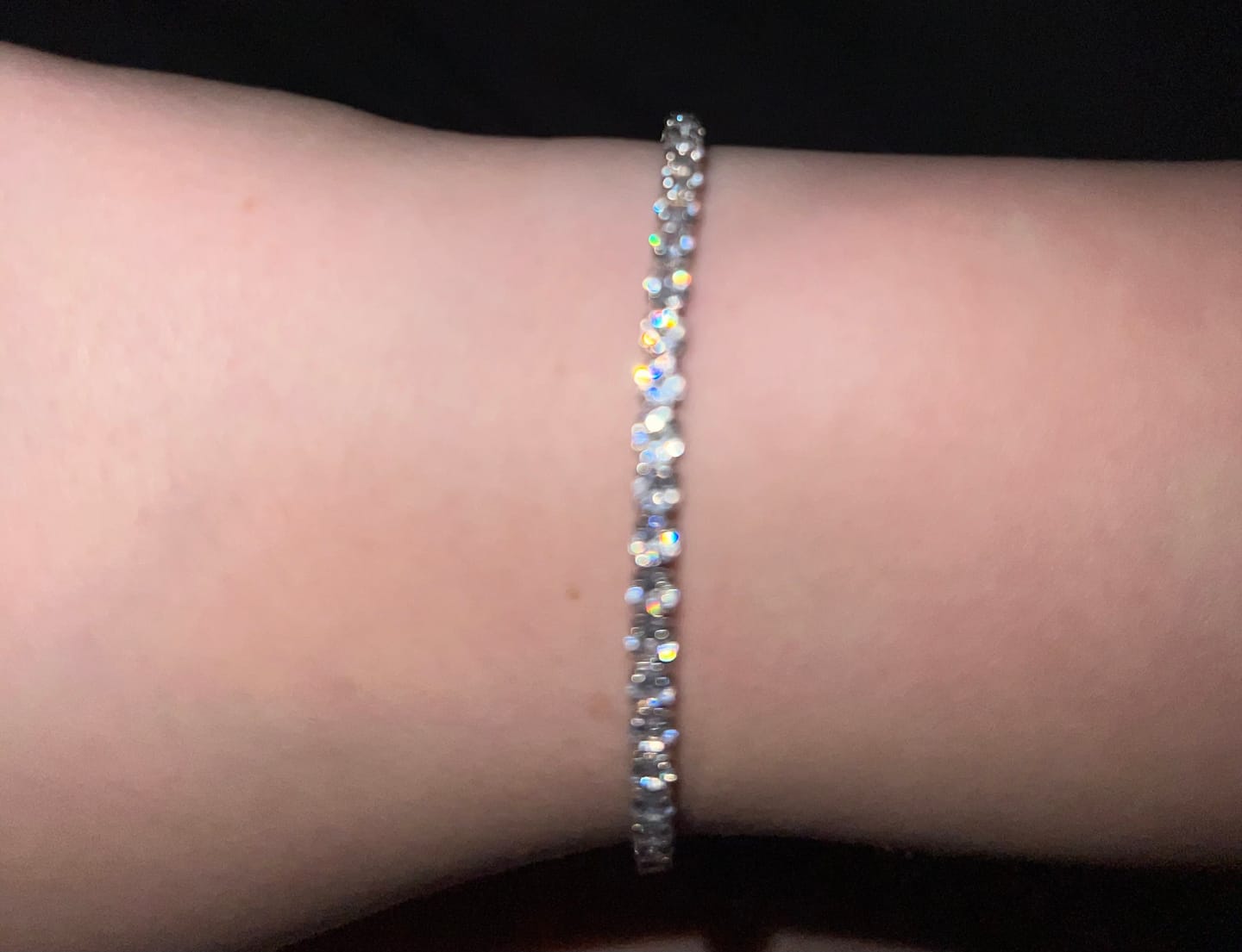 Customer photo review of Tennis Fußkette | 18K vergoldet