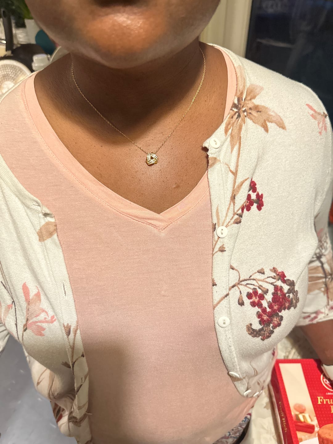 Customer photo review of To My Wonderful Wife - Infinity Knot Necklace