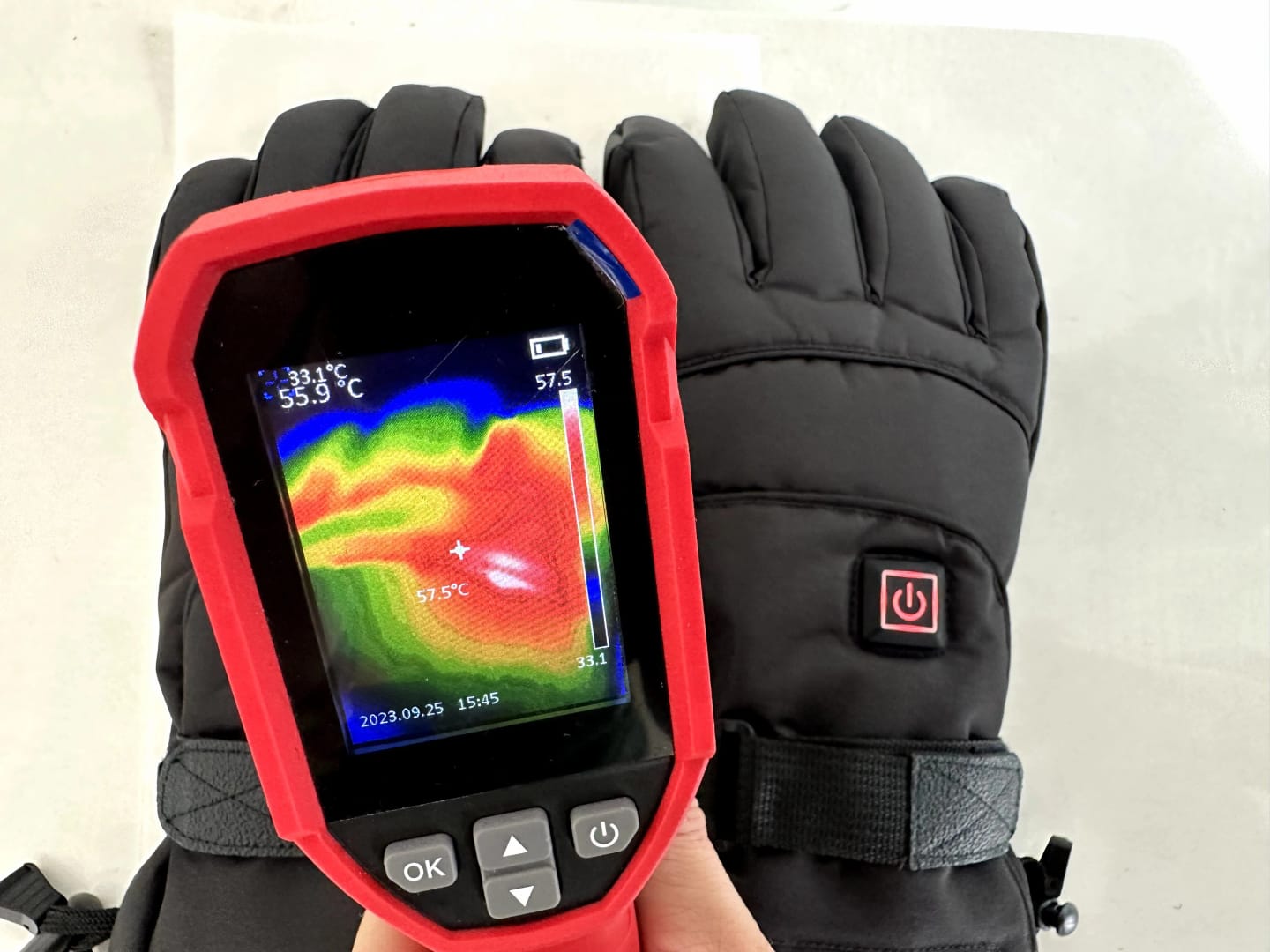 Customer photo review of Heated Riding Gloves