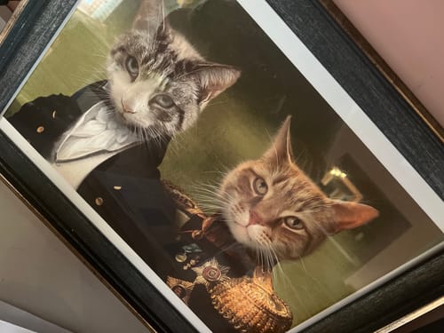 Customer photo review of The General & The Baron  – Custom Vintage Pet Portrait