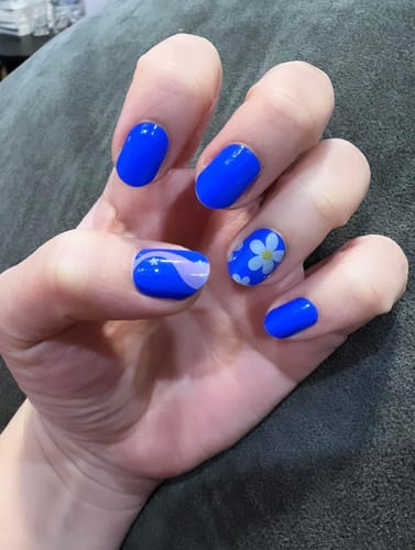 Customer photo review of Electric Blue Jellies DIY Semi Cured Gel Nail Wraps