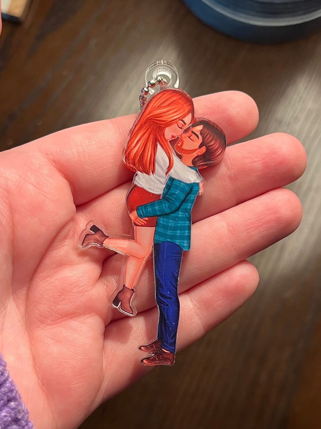 Customer photo review of Christmas Doll Couple Standing Hugging - Personalized Ornament
