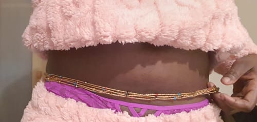 Customer photo review of Majesty African Lux Waist Beads