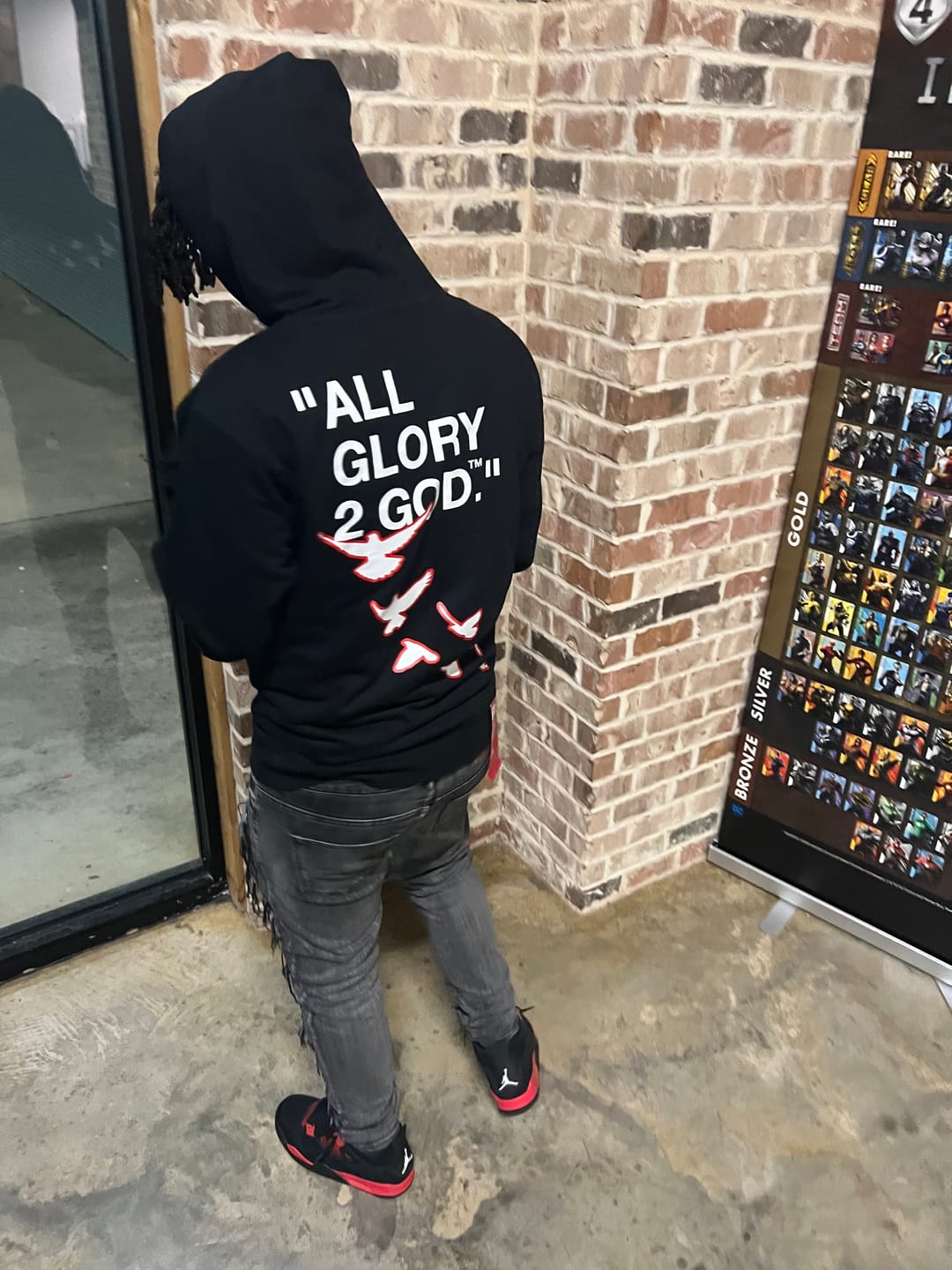 Customer photo review of 'Bred' "Flocka Doves" Hoodie