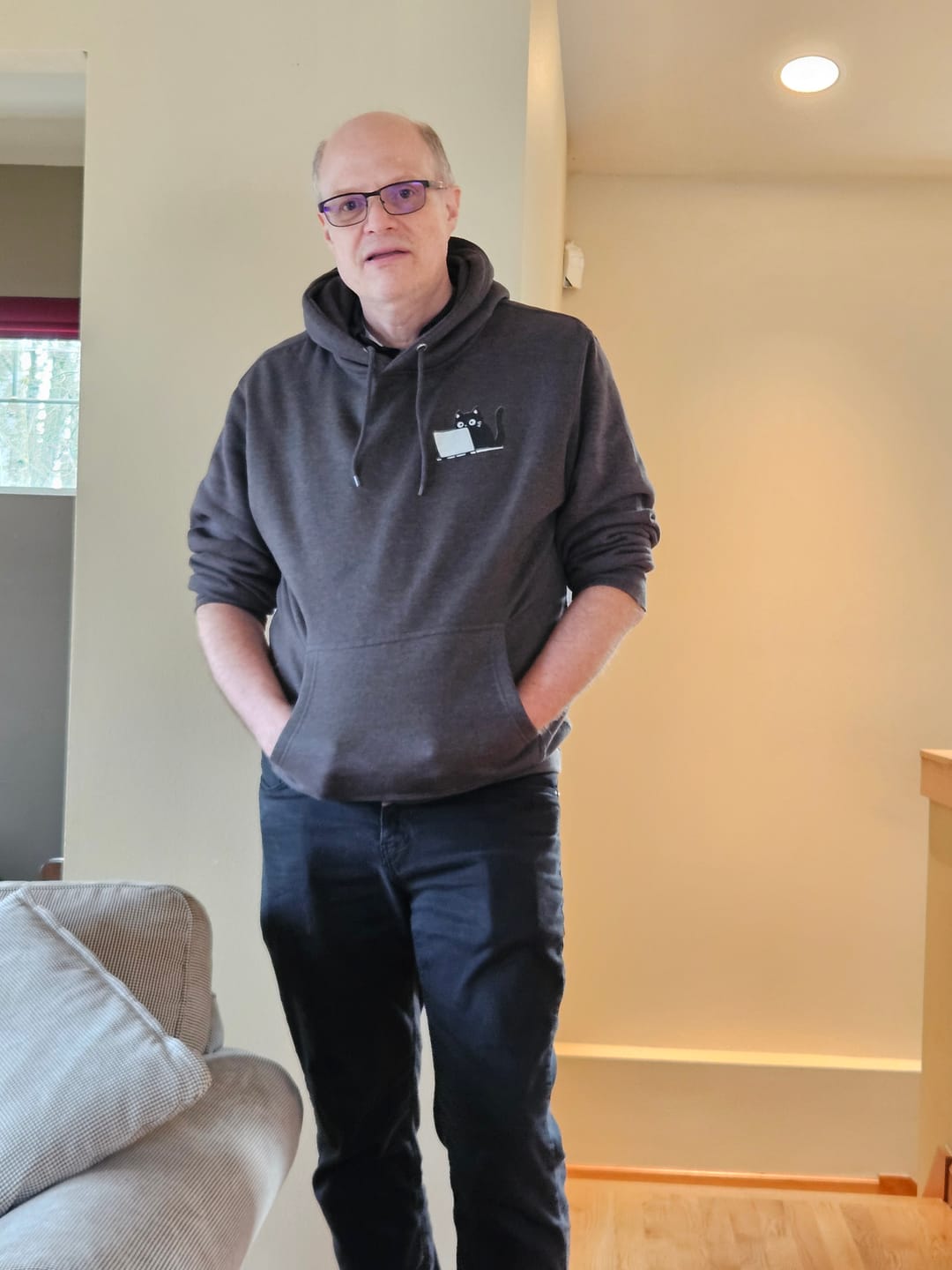 Customer photo review of The Coding Cat Hoodie