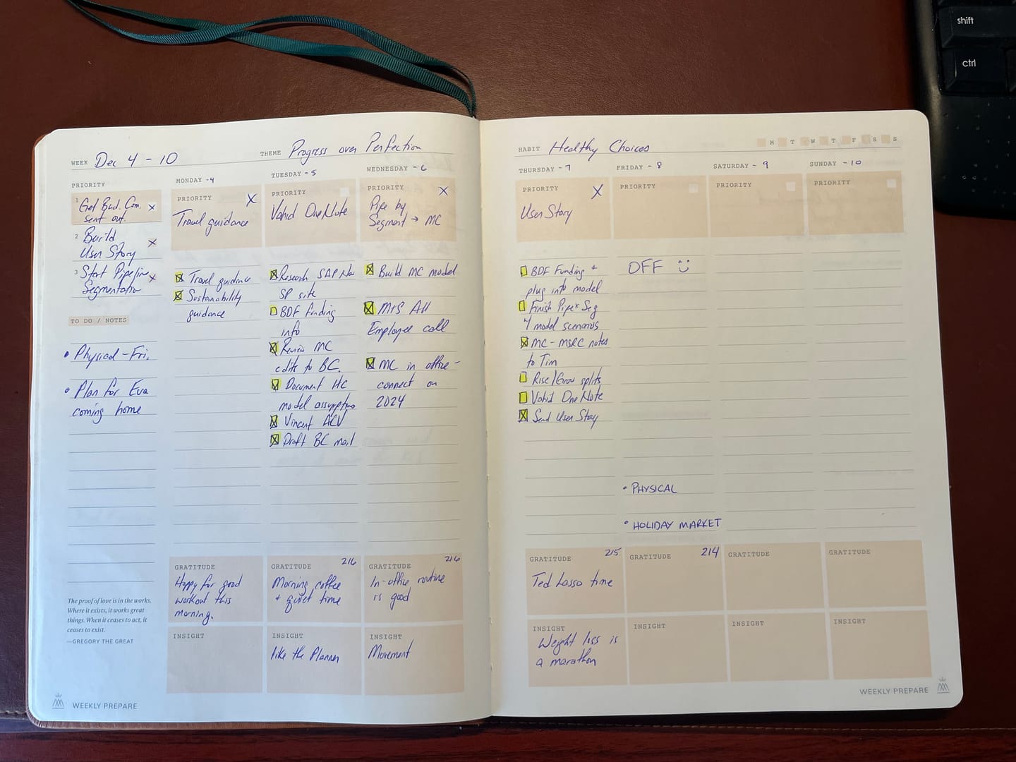 Customer photo review of Monk Manual™ Weekly Planner