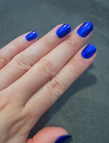 Customer photo review of Metals (Blue) Super Jellies DIY Semi Cured Gel Nail Wraps