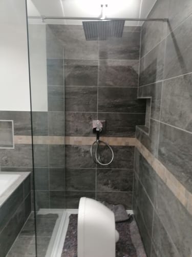 Customer photo review of SONNI Walk In Duschabtrennung Duschwand Nano Klarglas Glasstärke 8mm Breite 70-120cm