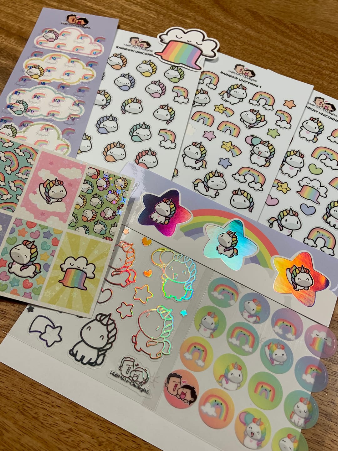 Customer photo review of Rainbow Unicorns Variety Sticker Pack