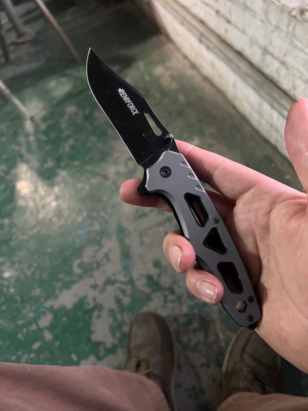 Customer photo review of Grey Folding Tactical Knife