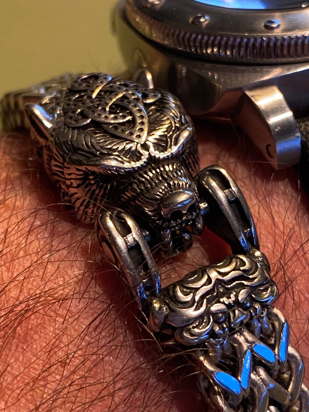 Customer photo review of Fenrir - The Great Wolf - Stainless Steel Bracelet