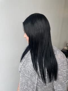 Customer photo review of Full Shine K Tip Hair Extensions 100% Virgin Human Hair Jet Black (#1)