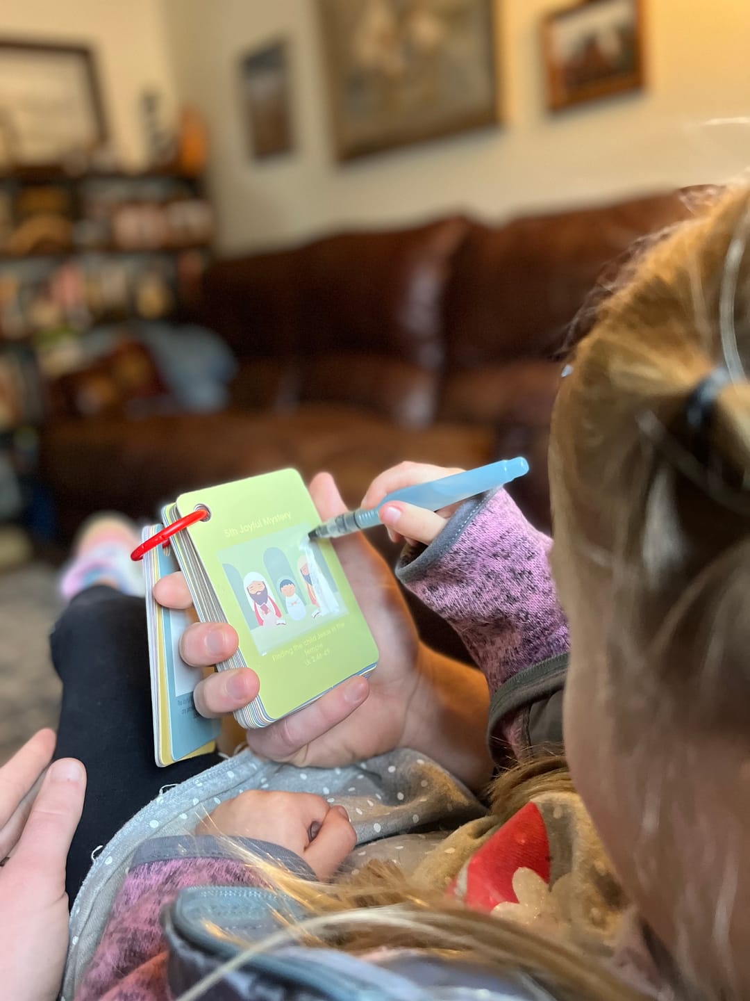 Customer photo review of Mysteries of the Rosary Water Reveal Cards