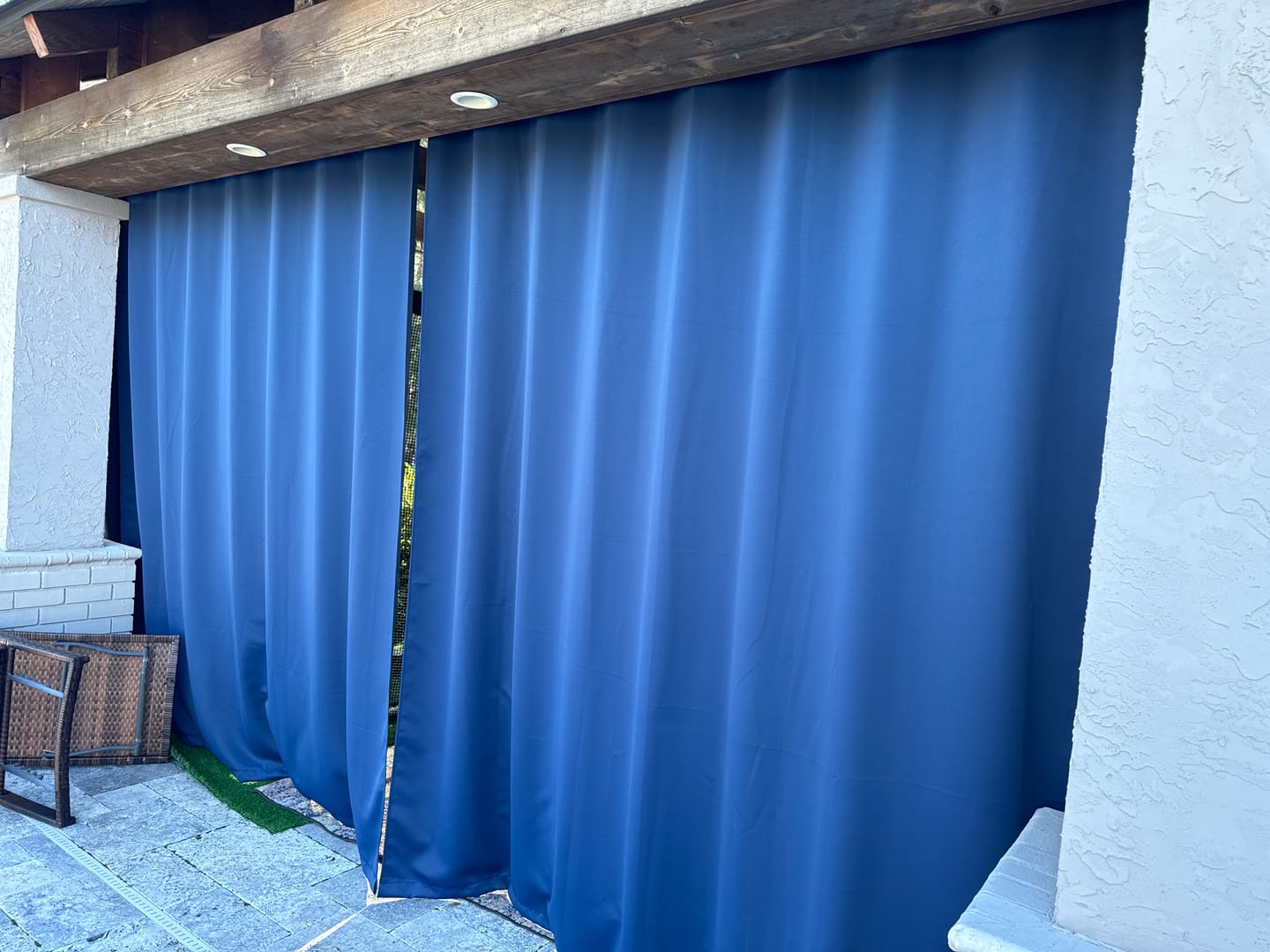Customer photo review of Waterproof Grommet Top Patio Outdoor Curtain 1 Panel