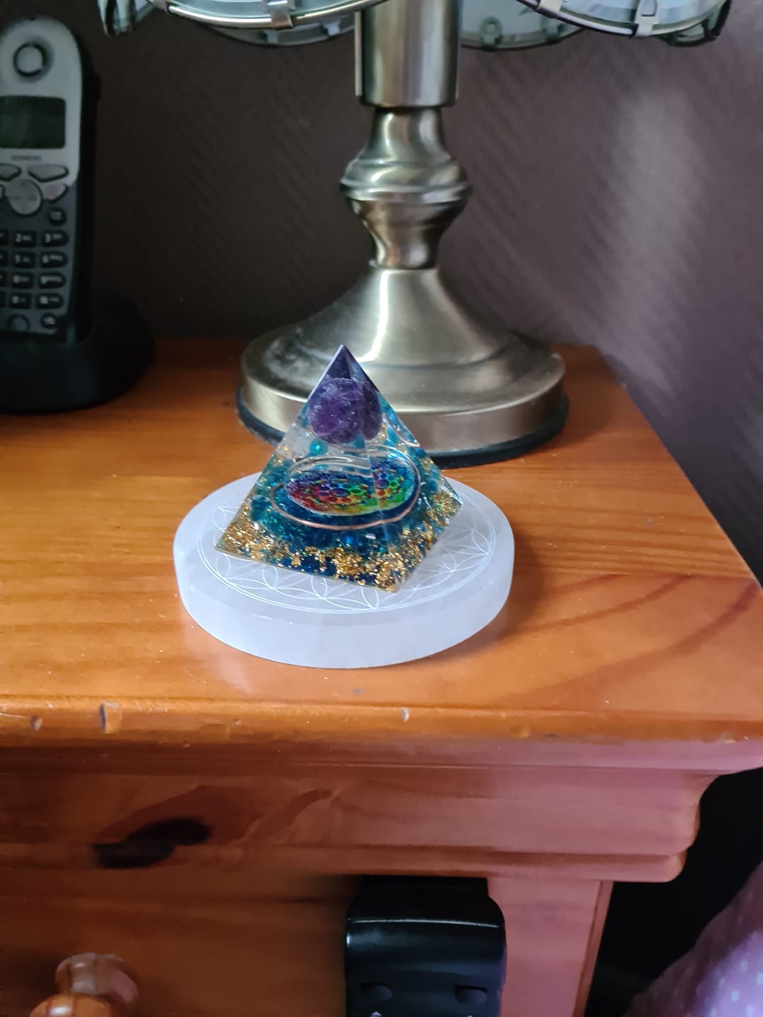 Customer photo review of Orgonite "Abondance & Protection" en Améthyste & Quartz Bleu