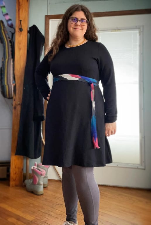Customer photo review of NEW! Skinny IKAT Wrap Belt Symmetry