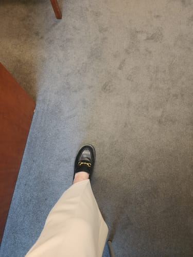 Customer photo review of Classic Metal Buckle Bee Embroidery Platform Leather Loafers
