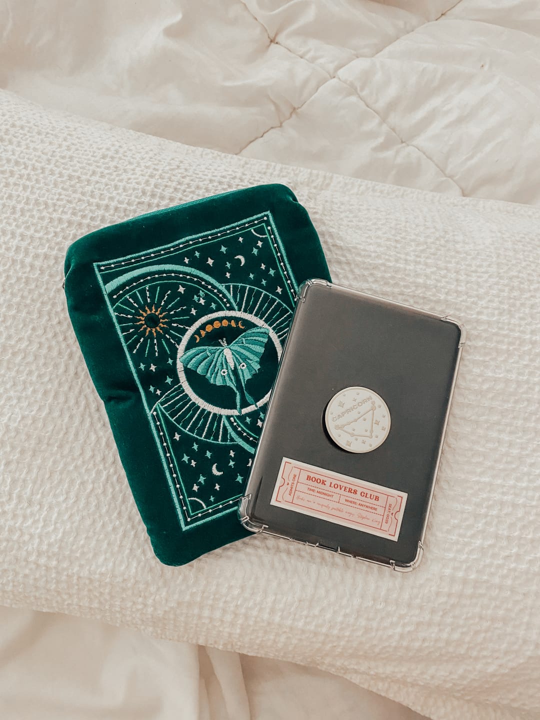 Customer photo review of Luna Moth Kindle & E-Reader Sleeve