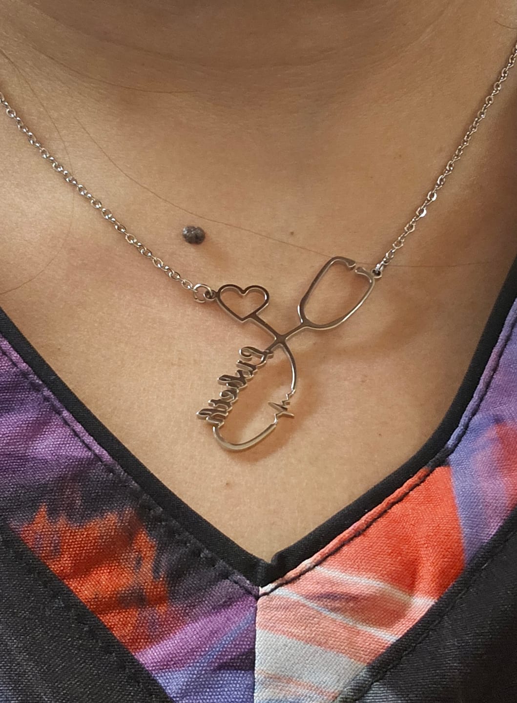 Customer photo review of Stethoscope Name Necklace EKG