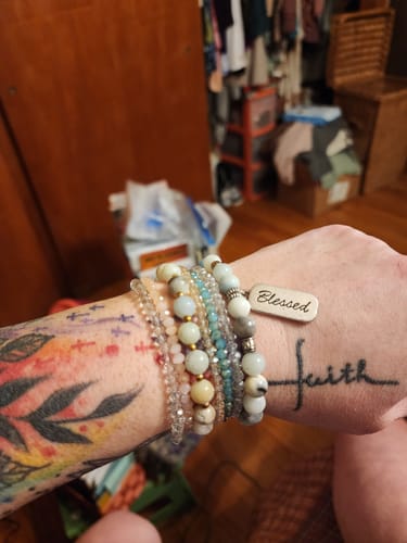 Customer photo review of Blessed Natural Stone Bracelets